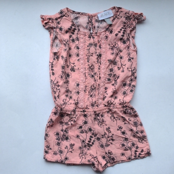 XS 4T Pink Floral Onesie Short Childrens Place - Picture 1 of 10